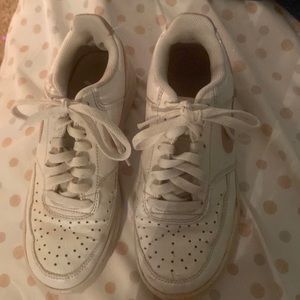 size U.S 6.5 pink nike white and pink air forces